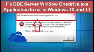 Fix DDE Server Window Onedrive exe Application Error in Windows 10 and 11