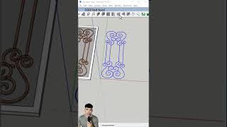 Cách vẽ hoa sắt cho cửa kính nhanh chóng  #sketchup #1001bit #sketchuptutorial