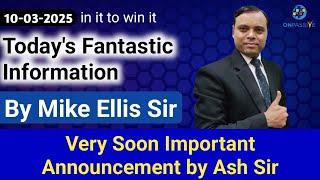 Today's Update by Mike Ellis Sir  Very Soon Important Announcement by Ash Sir #ONPASSIVE #ash #MSG