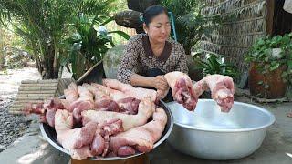 Countryside Life TV: Delicious pork legs recipe - Grandma cooking pork legs with country style