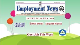 The Employment News Paper This Week  July 2024 (20 -26 )Emp News रोजगार समाचार Government Jobs