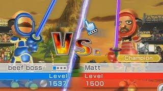 beef boss vs matt wii sports resort swordplay duel championship