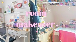 PINTEREST INSPIRED room makeover 🩷️|ikea shopping trip ,organise/decorate with me + room TOUR ˖ ࣪⊹