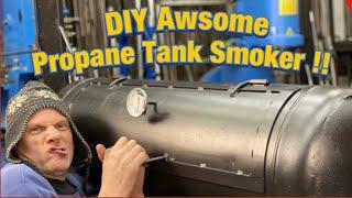 How To Make An Awesome Propane Tank Offset Smoker !!