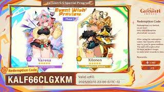 Version 5.5 Special Program - VARESA GAMEPLAY, BANNERS, REDEEM CODES, EVENTS & MORE | Genshin Impact