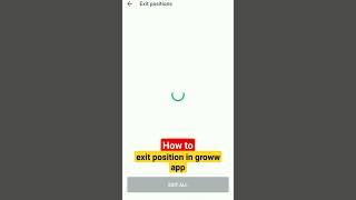 how to exit position in groww app #stockmarket #trading #groww #growwapp