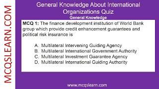 International Organizations Quiz | International Organizations Questions Answers PDF | GK Quiz App