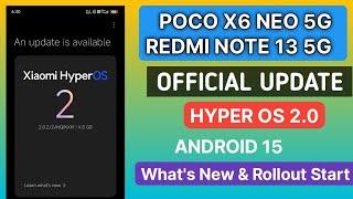 HYPER OS 2 UPDATE : REDMI NOTE 13 5G & POCO X6 NEO 5G OFFICIAL RELEASED IN INDIA | NEW FEATURES|