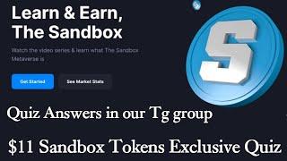 $11 Sand CoinMarketCap Learn & Earn Sandbox | limited to 40,000 members