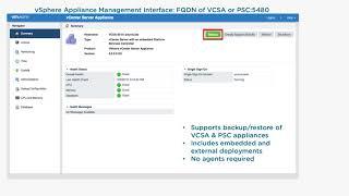 What-s New in vSphere 6.5 vCenter Server Appliance 6.5 File-Based Backup and Restore