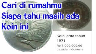 Koin 50 rupiah tahun 1971 di toko  online harga uang koin 50 rupiah sampai 7 juta loh