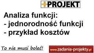 Analiza funkcji - jednorodność funkcji kosztów badanie