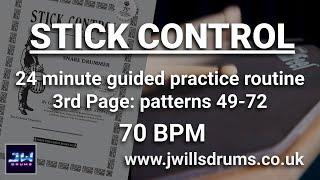 Stick Control Page 3: 24 minute guided practice routine (70bpm)