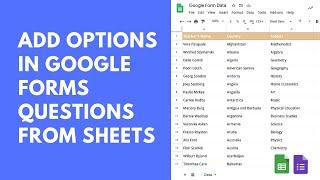 Google Forms - Create Dropdown Lists and Multiple-Choice Questions from Google Sheets