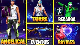 ANGELICAL VERDE, EMOTE POR RECARCA, TORRE DE TOKENS, CALENDARIO SEMANAL FREE FIRE, NOVIDADES FF