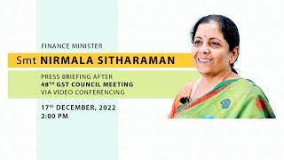 LIVE: Union Finance Minister Nirmala Sitharaman Press Briefing After the 48th GST Council meeting