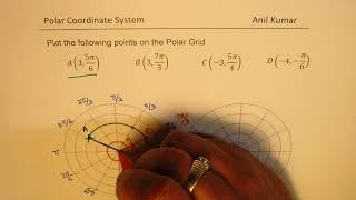 How to Plot Polar Coordinates with Negative arguments in Radians on the Polar Grid