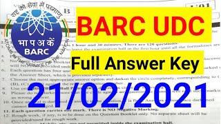 BARC UDC Exam Analysis | BARC UDC Answer Key| BARC exam 2021 | Barc exam Result| Barc exam 21 Feb