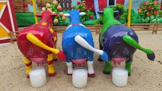 Wow..!!PROSES PERAS SUSU SAPI SIMULASI PERA5 SUSU SAPI COW MILK COW CARTOON@DHTOYSOFFICIAL