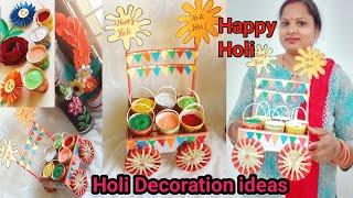 Holi diy colour plate decoration || Holi special craft ideas // Last minute Holi Decoration ideas