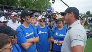 Brooks Koepka & Smash GC Teammates meet young fans prior to the Shotgun Start 2023 LIV Golf Tulsa