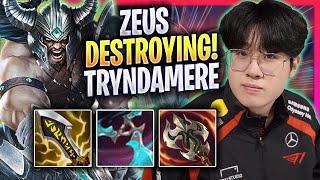 ZEUS DESTROYING WITH TRYNDAMERE! - T1 Zeus Plays Tryndamere TOP vs Sett! | Season 2024