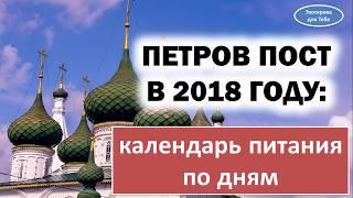 Петров пост в 2018 году календарь питания по дням