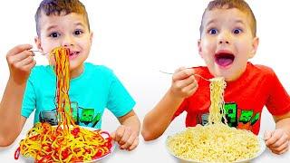 Yegor and Yarik want noodles of the same color