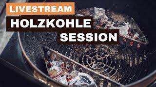 Livestream (KEIN VIDEO) - Bratwurst & Spargel auf Holzkohle 