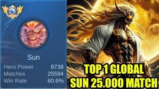 TOP 1 GLOBAL SUN 25 ribu match ini dibantai tapi sanggup epic comeback gendong 1 team