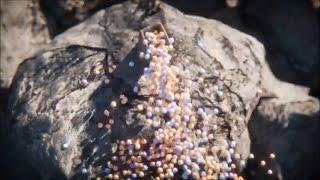 Balls on a rock Blender rigid body simulation