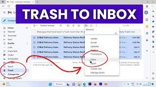 How to Move Trash Mail to Inbox in Gmail - Restore Deleted Emails in Gmail