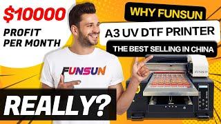 Aamzing! Funsun 2023 New A3 UV DTF Printer,Not Only A Normal UV Printer,But Also UV DTF Film Print