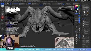 Creature & Character Concept Sculpting – Ashley A. Adams “A_Cubed” – ZBrush 2024