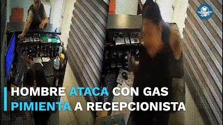 Sujeto agrede a recepcionista de un hotel con gas pimienta porque no lo atendía