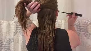 Relaxing ASMR: Wet Hair Brushing & Combing from Behind