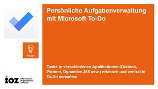 Persönliche Aufgabenverwaltung mit Microsoft To-Do