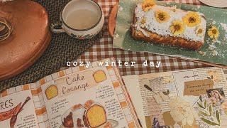 A cozy winter day for self-love   tea, baking, cooking, books, series, scrapbook