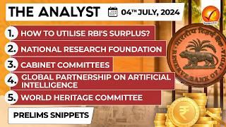 The Analyst 4th July 2024 Current Affairs Today | Vajiram and Ravi Daily Newspaper Analysis