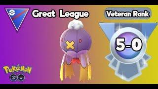 Drifblim is Top Lefting in Go Battle League for Great League at Veteran Rank,Season 21,in Pokémon Go