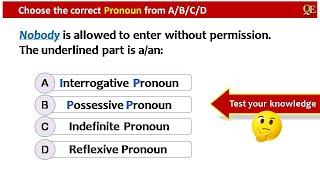 Pronoun quiz by Quality Education | All kinds of Pronouns with answers | Test your English Grammar