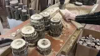 tree candle holder making