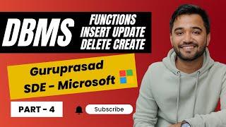 Mastering DBMS Series: Class 4 - Functions, INSERT, UPDATE, DELETE, and CREATE SQL Commands