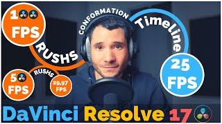[TUTO] Monter des RUSHS avec différents FPS  dans DaVinci Resolve 16/17 !