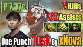 Support need to see - xNova Tusk Support 7 Kills 35 Assists Dota 2 Gameplay 4K patch 7.37c