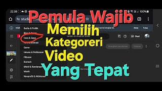 Cara Memilih Kategori Video Youtube