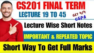 Cs201 final term preparation 2024 || Cs201 Final Term MCQS 2024 || Cs201 final term preparation 2023