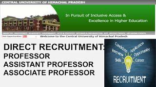 DIRECT RECRUITMENT FOR ASSISTANT PROFESSOR,PROFESSOR,ASSOCIATE PROFESSOR (CUHP)