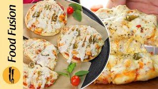 Alfredo Pizza Naan on Tawa Recipe by Food Fusion