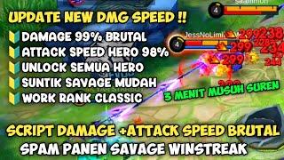 DAMAGE SUPER SAKIT ‼️ SCRIPT DAMAGE +ATTACK SPEED BRUTAL MLBB | AUTO WIN SUNTIK DAMAGE ALL HERO